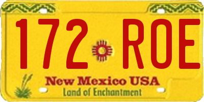NM license plate 172ROE