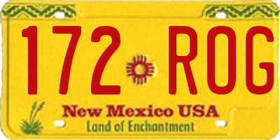 NM license plate 172ROG