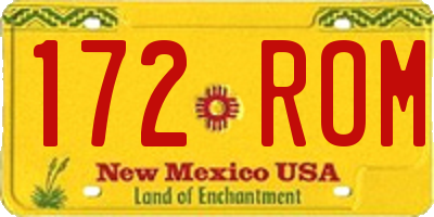 NM license plate 172ROM