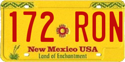 NM license plate 172RON