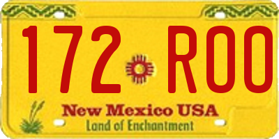 NM license plate 172ROO