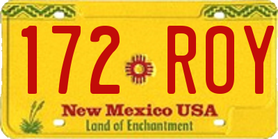 NM license plate 172ROY