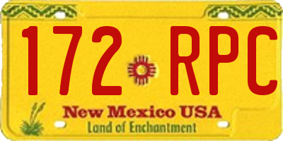 NM license plate 172RPC