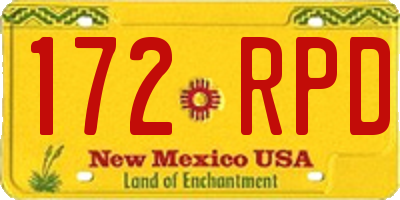 NM license plate 172RPD