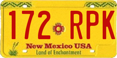 NM license plate 172RPK