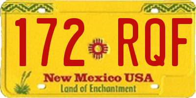 NM license plate 172RQF