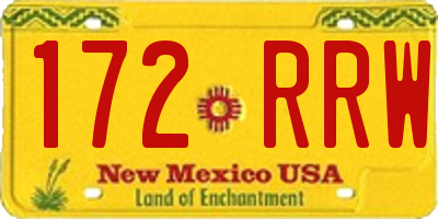 NM license plate 172RRW