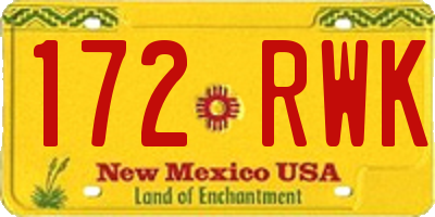 NM license plate 172RWK
