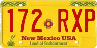 NM license plate 172RXP