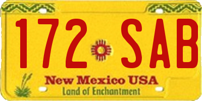NM license plate 172SAB