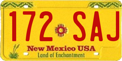 NM license plate 172SAJ