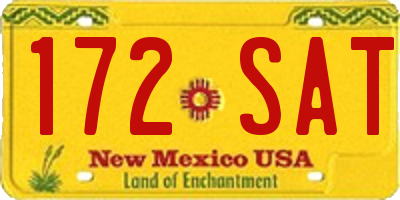NM license plate 172SAT