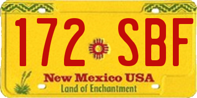 NM license plate 172SBF