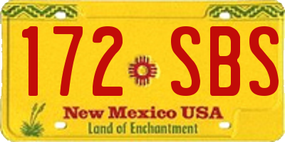 NM license plate 172SBS