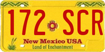 NM license plate 172SCR