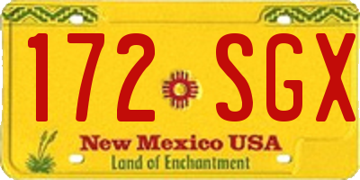 NM license plate 172SGX
