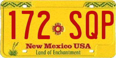 NM license plate 172SQP