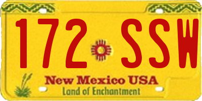 NM license plate 172SSW