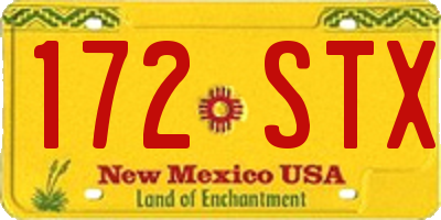 NM license plate 172STX