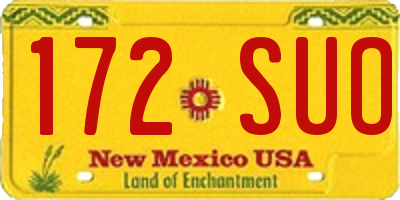 NM license plate 172SUO