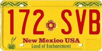 NM license plate 172SVB