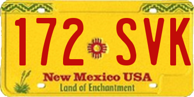 NM license plate 172SVK