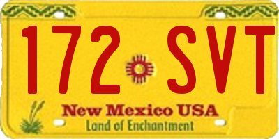 NM license plate 172SVT