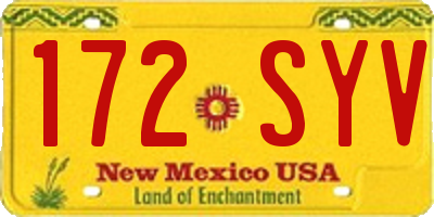 NM license plate 172SYV