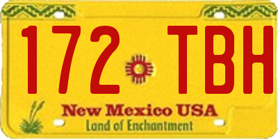 NM license plate 172TBH
