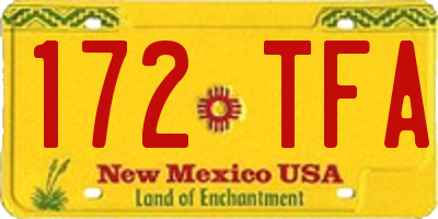 NM license plate 172TFA