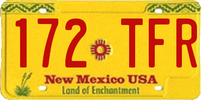 NM license plate 172TFR