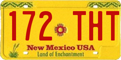 NM license plate 172THT