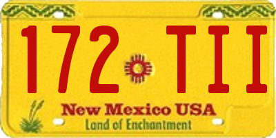 NM license plate 172TII