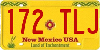 NM license plate 172TLJ