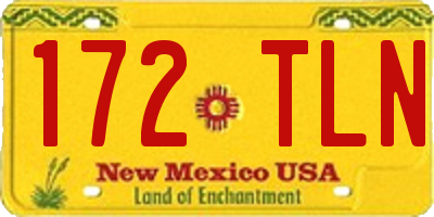 NM license plate 172TLN