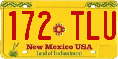NM license plate 172TLU