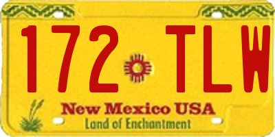 NM license plate 172TLW