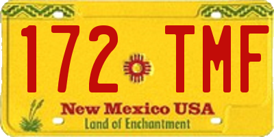 NM license plate 172TMF
