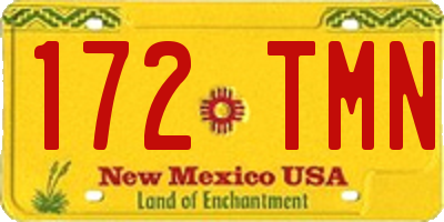 NM license plate 172TMN