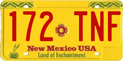NM license plate 172TNF