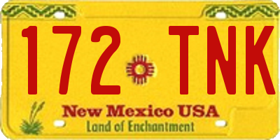 NM license plate 172TNK