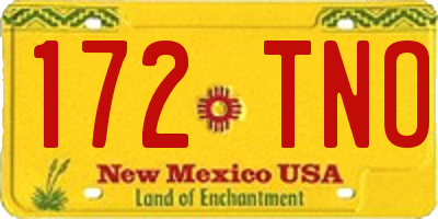 NM license plate 172TNO