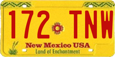 NM license plate 172TNW
