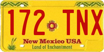 NM license plate 172TNX
