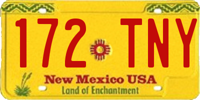 NM license plate 172TNY