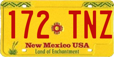 NM license plate 172TNZ