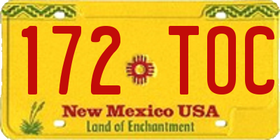 NM license plate 172TOC