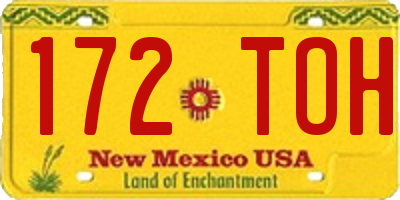 NM license plate 172TOH