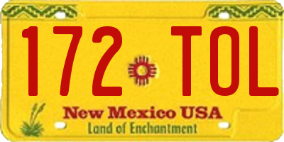 NM license plate 172TOL