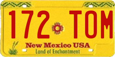 NM license plate 172TOM